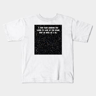 Love Quote on Star and Universe Pattern Kids T-Shirt